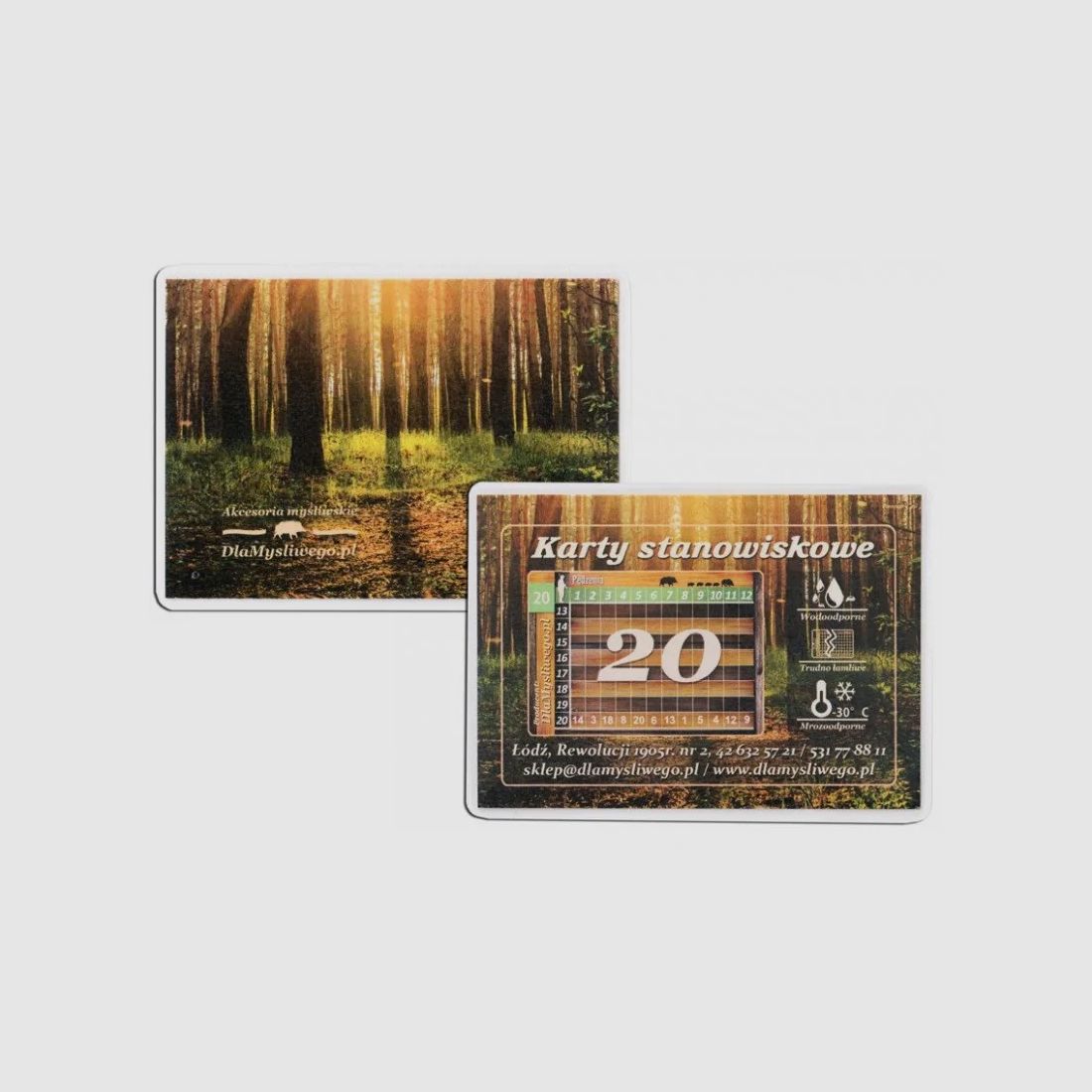 Set van 20 schietbaankaarten – bos
