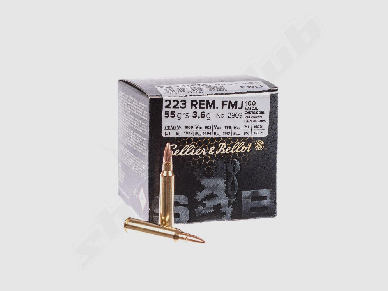 Sellier & Bellot FMJ 55Grs 100 St .223Rem
