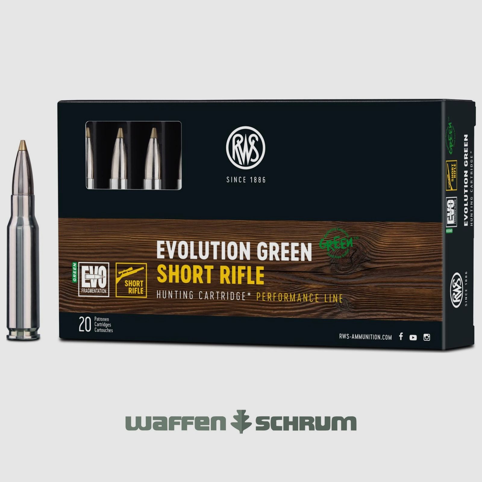 RWS Evo Green 9,0g - 139gr .308Win Short Rifle
