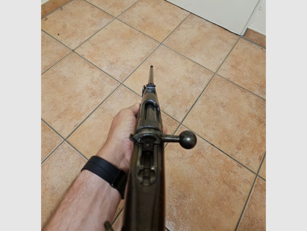 Steyr Mannlicher M95 8x56 – Historical repeating rifle with straight pull bolt, very good condition from estate.