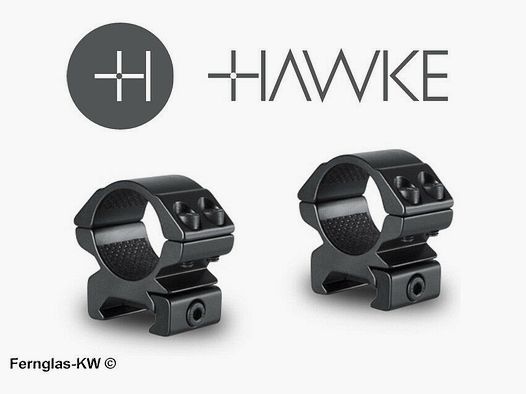 HAWKE 22112 25,4mm Ringmontage Niedrig für Weaver Schiene Zielfernrohr Halterung