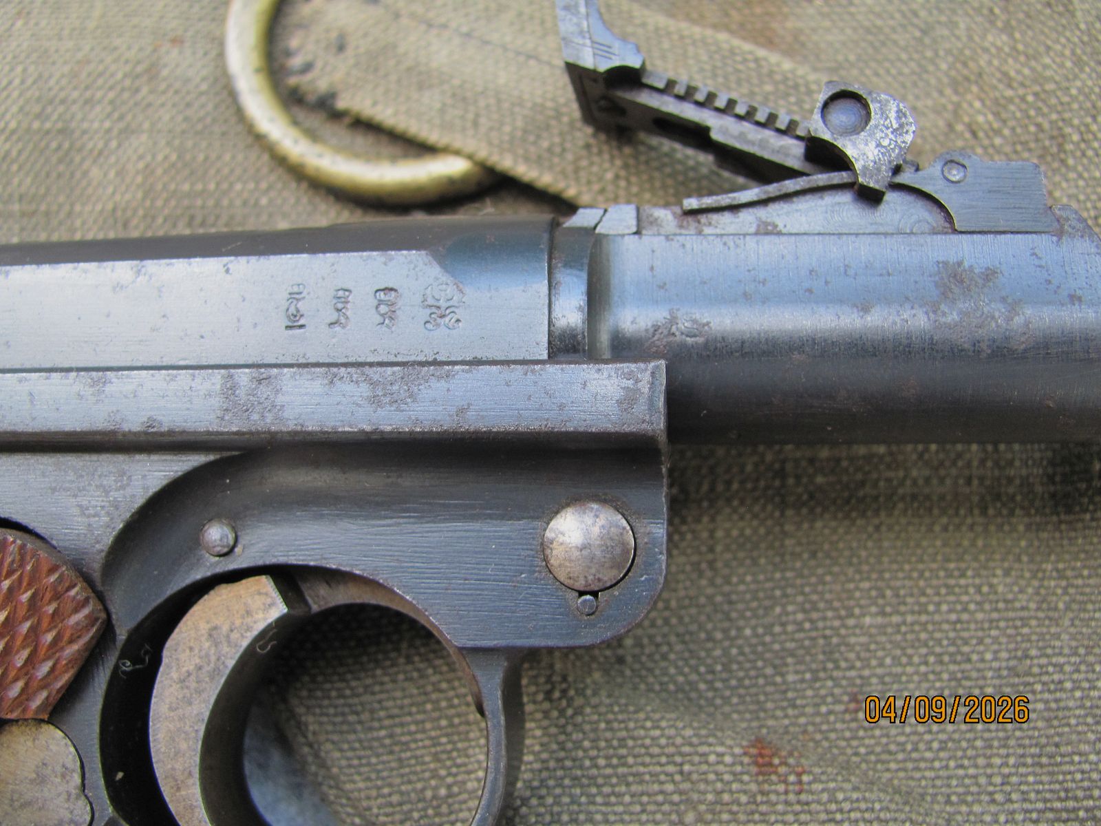 P 08 lang DWM 1917 rote 9 mit Originalzubehör und Stofftasche für Flieger, Zeppelin, Ballon, Panzer A7V