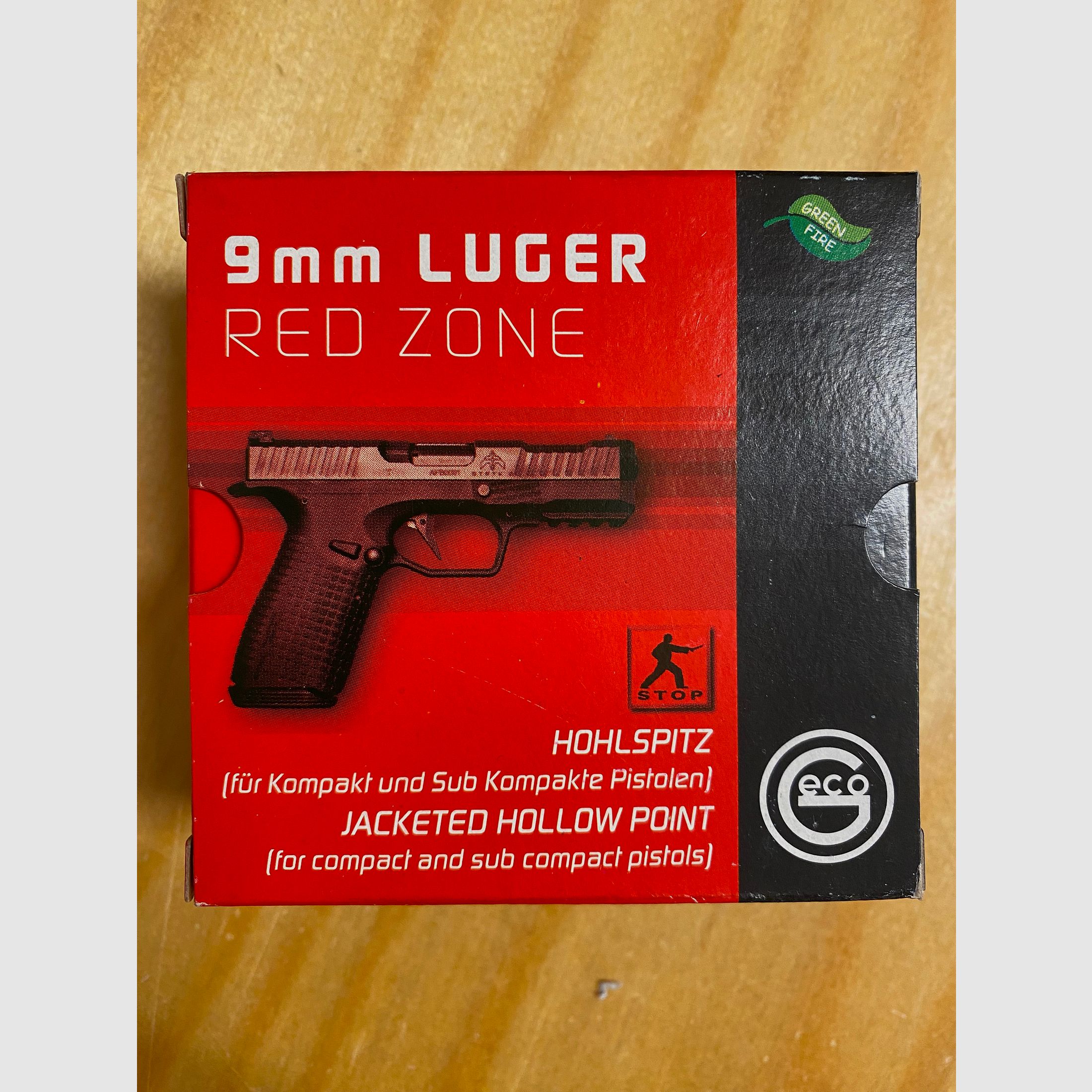 9mm Luger Hohlspitz GECO Red Zone Fangschuss Präzision Munition