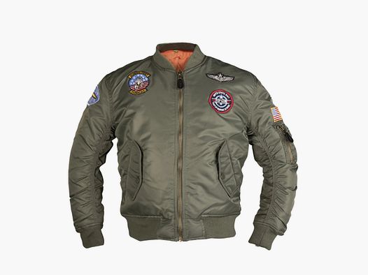 Mil-Tec Mil-Tec Kinder Fliegerjacke MA1 Kids mit Abzeichen - Oliv / L
