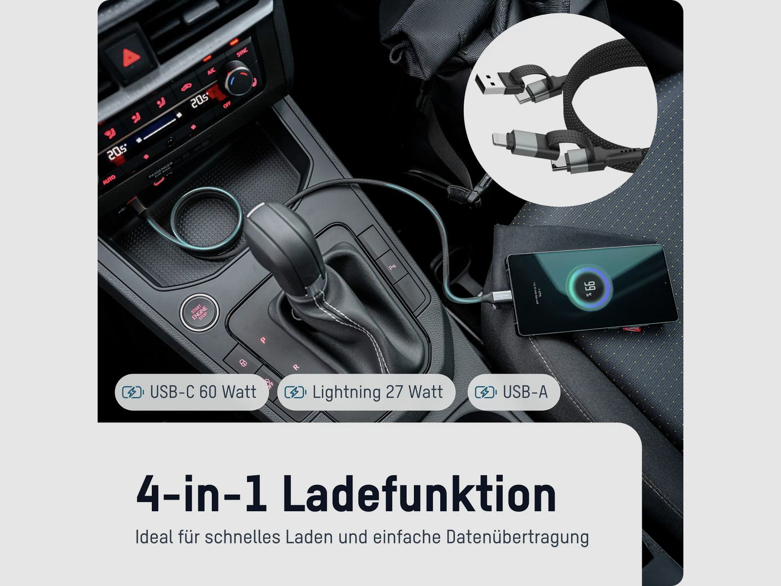 Ansmann Magnetisch USB-kabel
