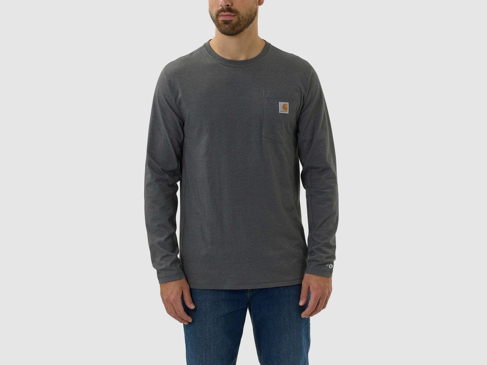 Carhartt Force Pocket T-Shirt de Manga Larga para Hombre Carbon Heather S