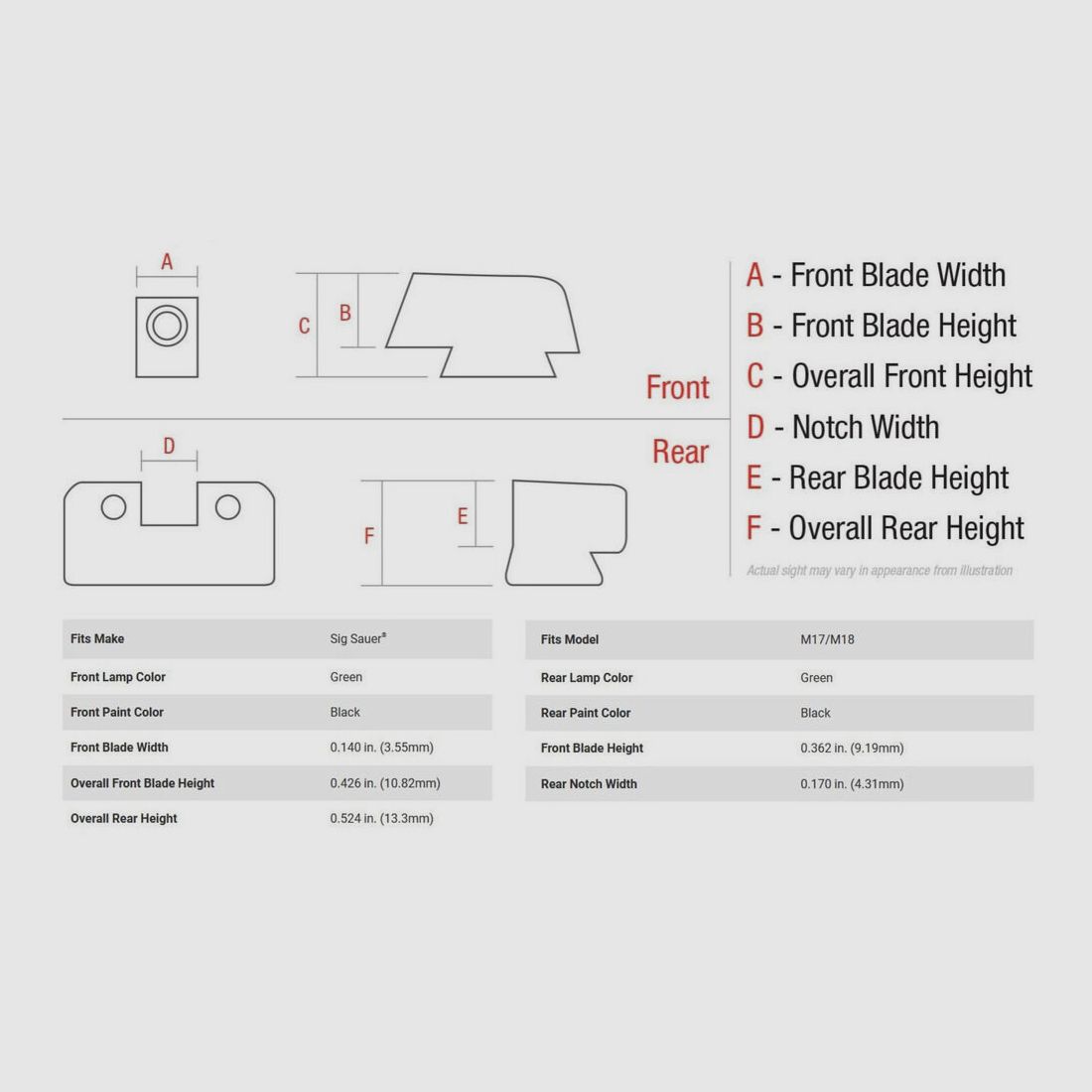 Trijicon Montage m/Visier B&T Grün SIG M17/18