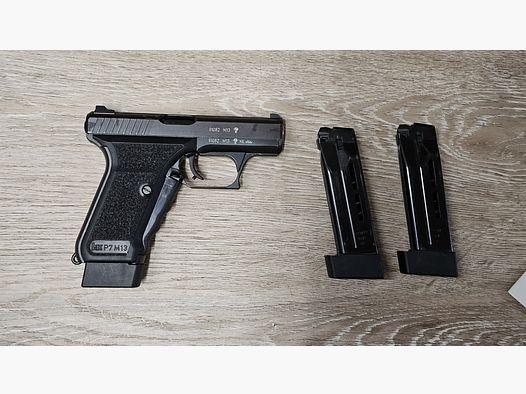 Heckler & Koch P7 M13, 9mm, incl. 3 cargadores, caja de plástico original del fabricante y manual de instrucciones