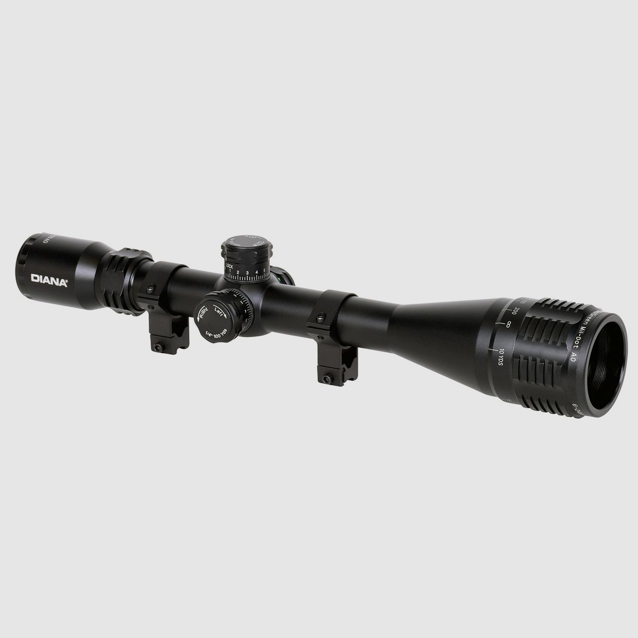 Zielfernrohr DIANA 6-24x50 AO IR, Duplex Absehen beleuchtet, 30 mm Tubus, mit Ringmontagen fĂĽr 11 mm Prismenschiene