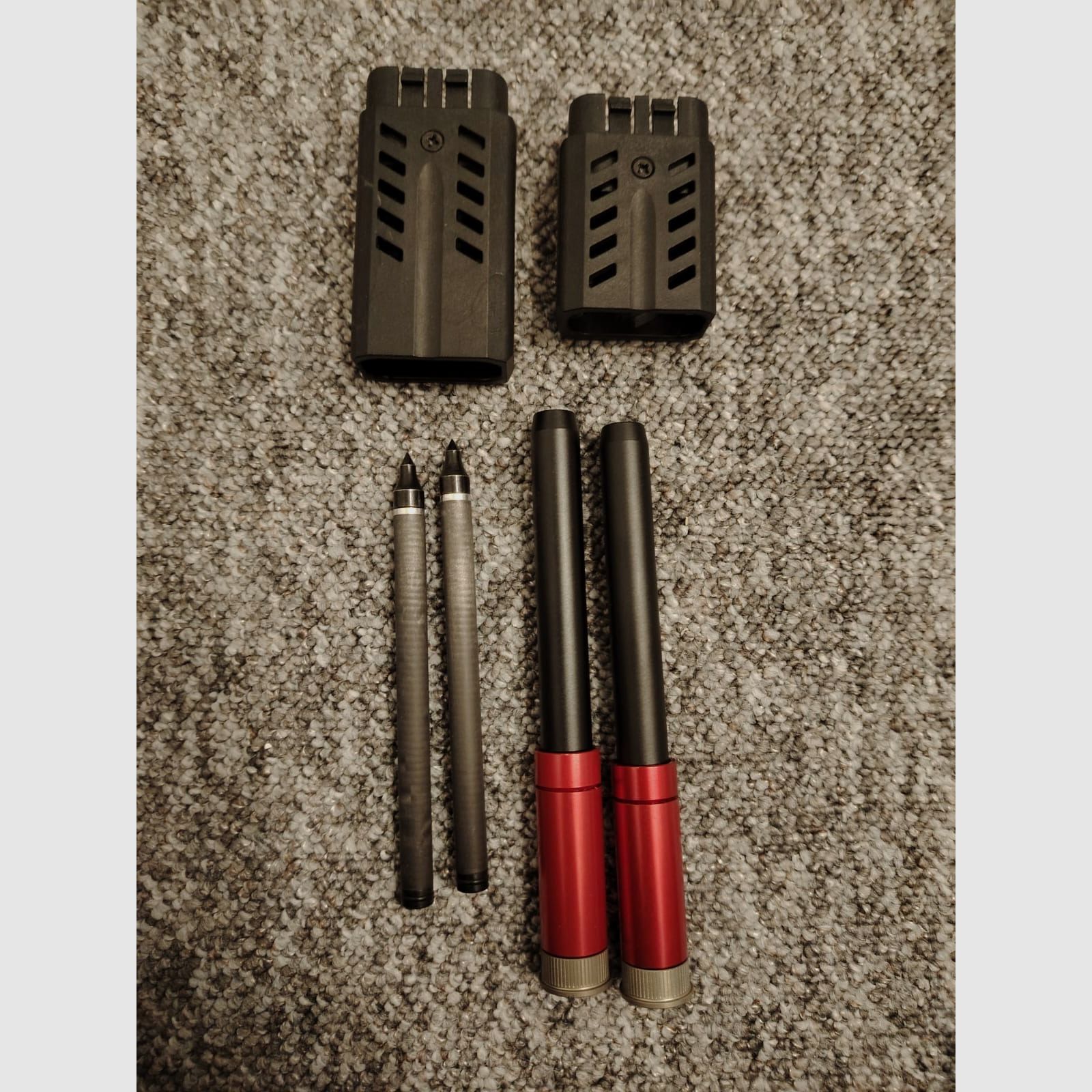 Accessoires voor AEA Scuba Ringer MK2 | 2x Startbuis & 2x Vervangcartouche & 4x Pijlen / Bolts & Vuladapter Vulnippel evenals Behuizing verlenging (kort en lang) | NIEUW