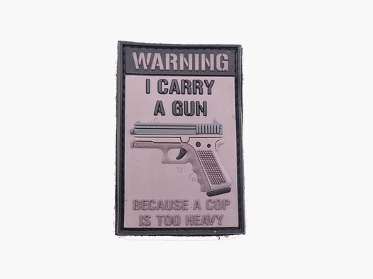 Parche de goma 3D Llevo una pistola porque un policía es demasiado pesado