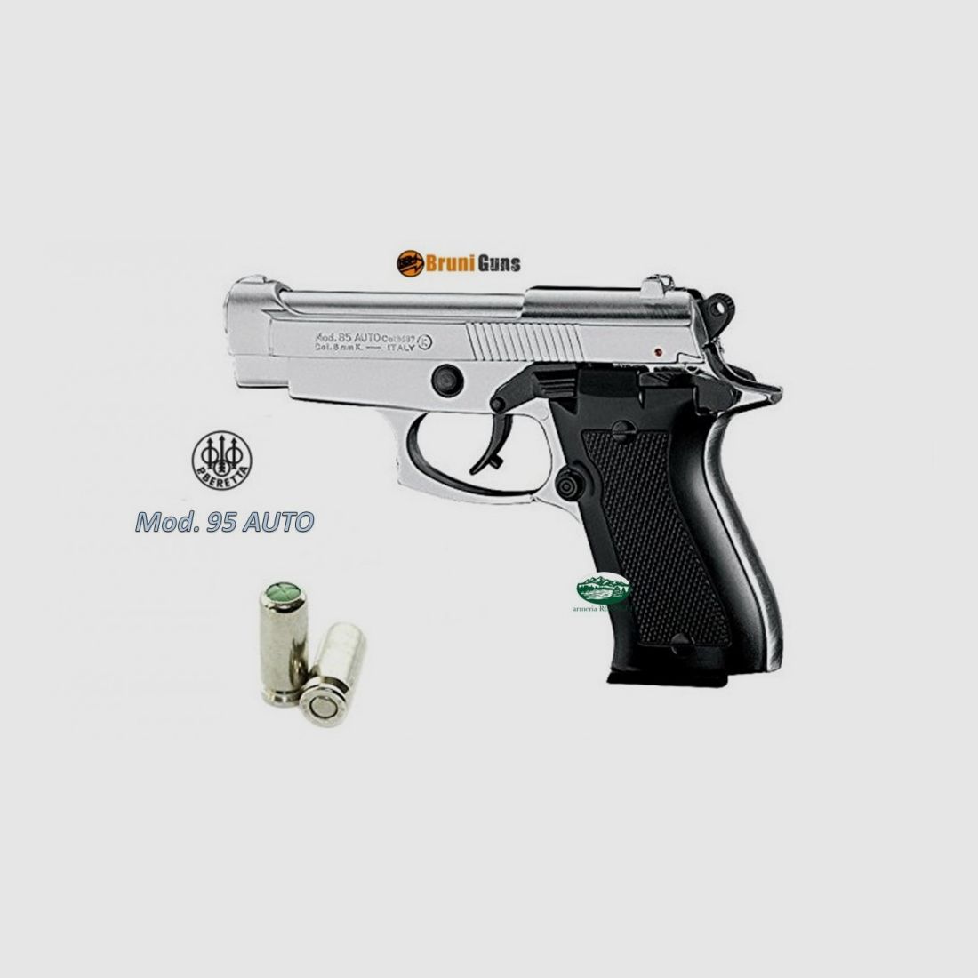 BRUNI Beretta Pistola a salve mod.84 NIKEL cal.9mm
