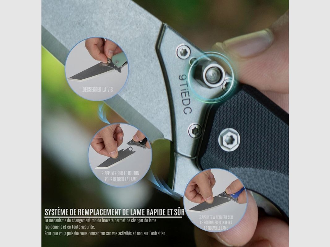 TACRAY MESSER MIT WECHSELBARER KLINGE JADEGRIFF, Bild 5 von 7