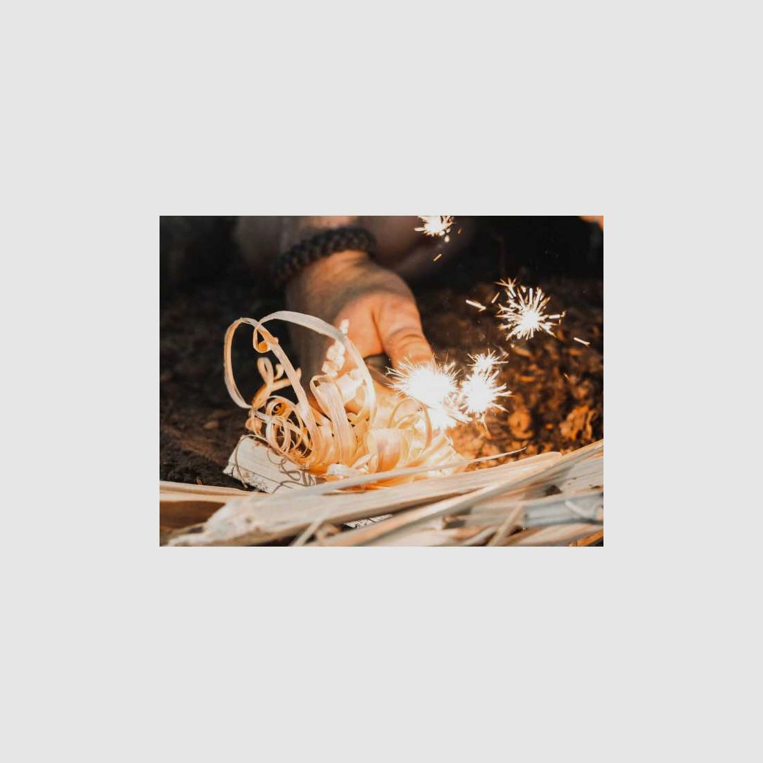 Böker Bronco mes met leren schede + vuurstaal