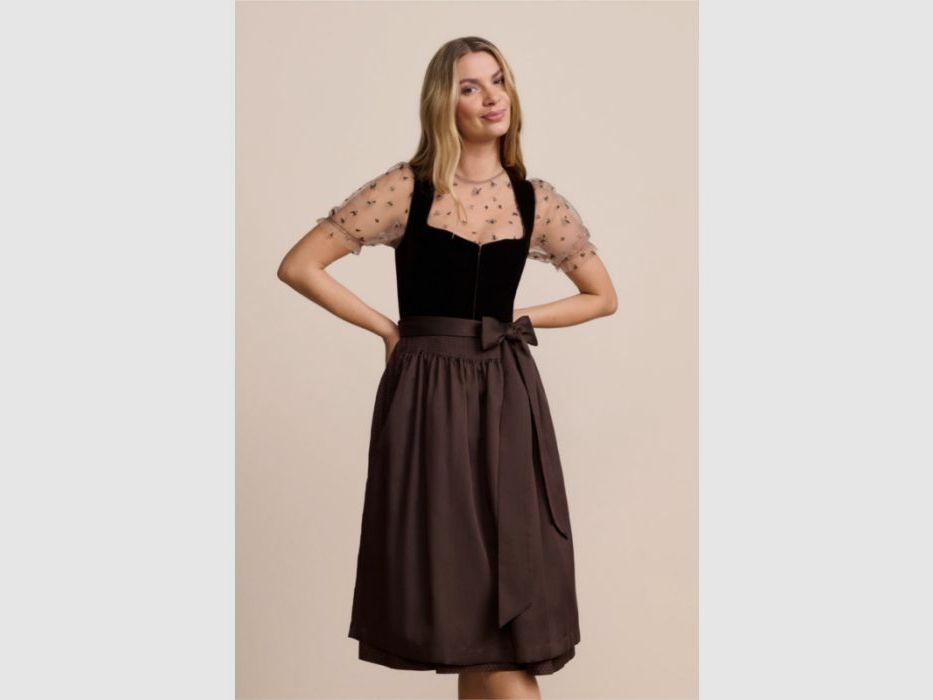 Krüger D-Dirndl Delvara Samt 70cm | dunkelbraun, Bild 3 von 8