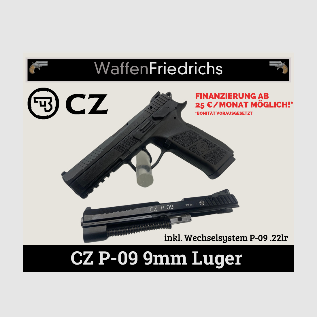 CZ P-09 inkl. Wechselsystem P-09 .22lr - WaffenFriedrichs