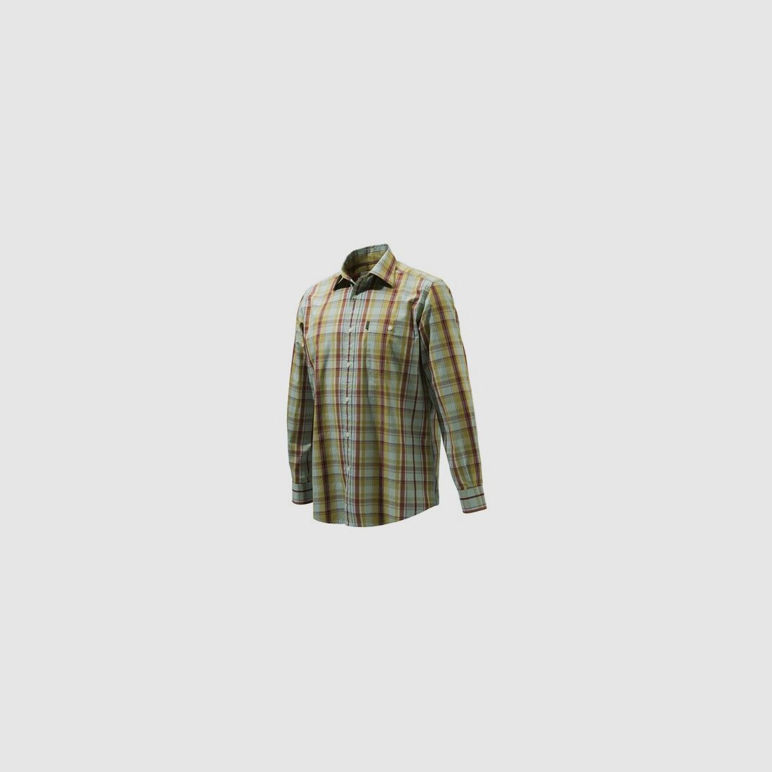 BERETTA SHIRT DRIP DRY PLAIN COLLAR GREEN&BURGUNDY LU530 07517, image 3 of 6