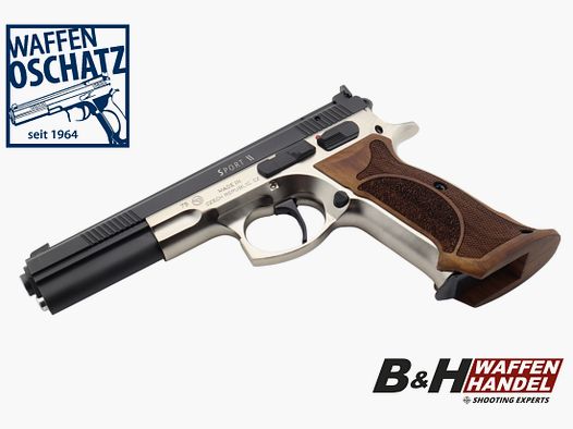 Waffen Oschatz    Sport II SA Duo Tone 6" Longslide Matchpistole Nussbaum Matchgriff original von Waffen-Oschatz Stuttgart CZ75