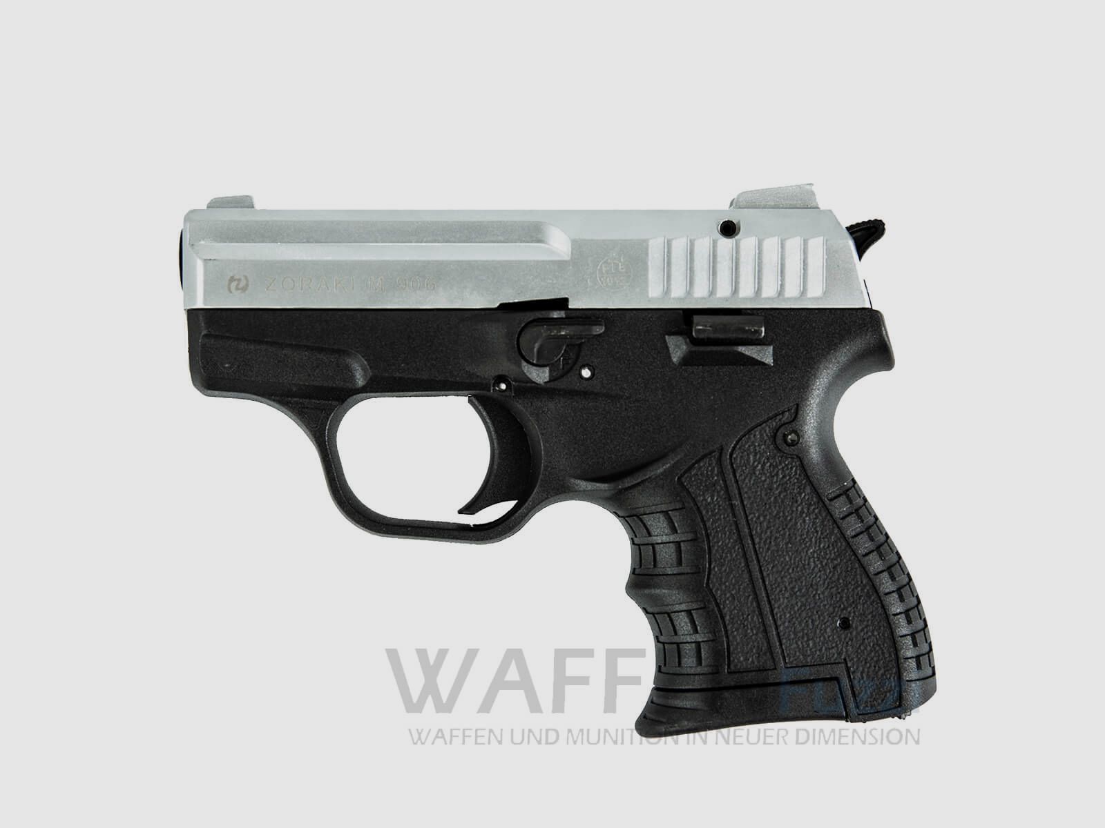 Zoraki 906 blank firing gun matte chrome 9mm P.A.K.