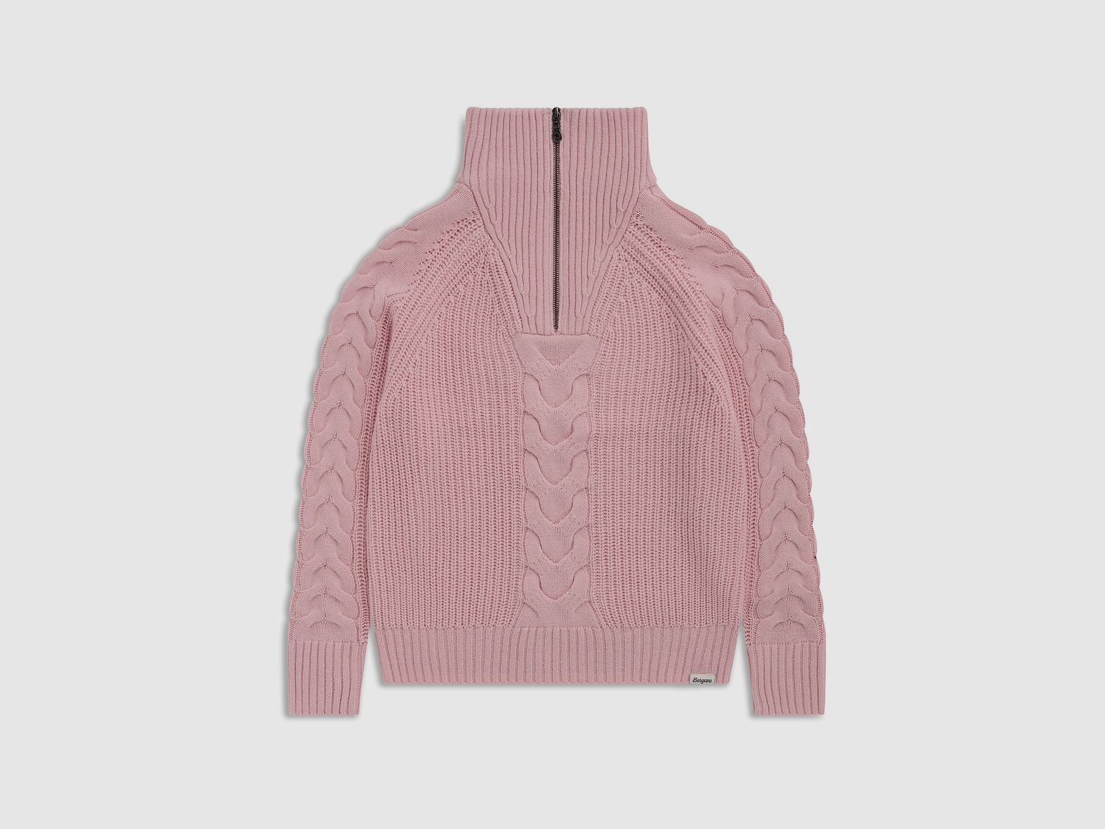 Bergans Milde Knitted Half-Zip Wool Sweater Women Faded Pink XS
