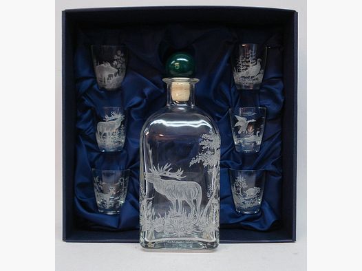 7-piece schnapps service with decanter - in gift box