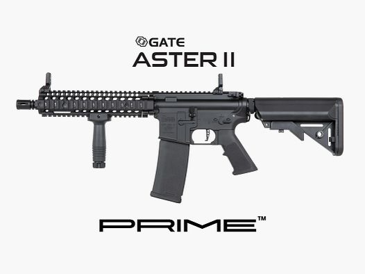 Daniel Defense® MK18 SA-P19 PRIME S-AEG mit ASTERII Bluetooth E.T.U, Dark Matter 27K Brushless Motor und Speedgears (BK)