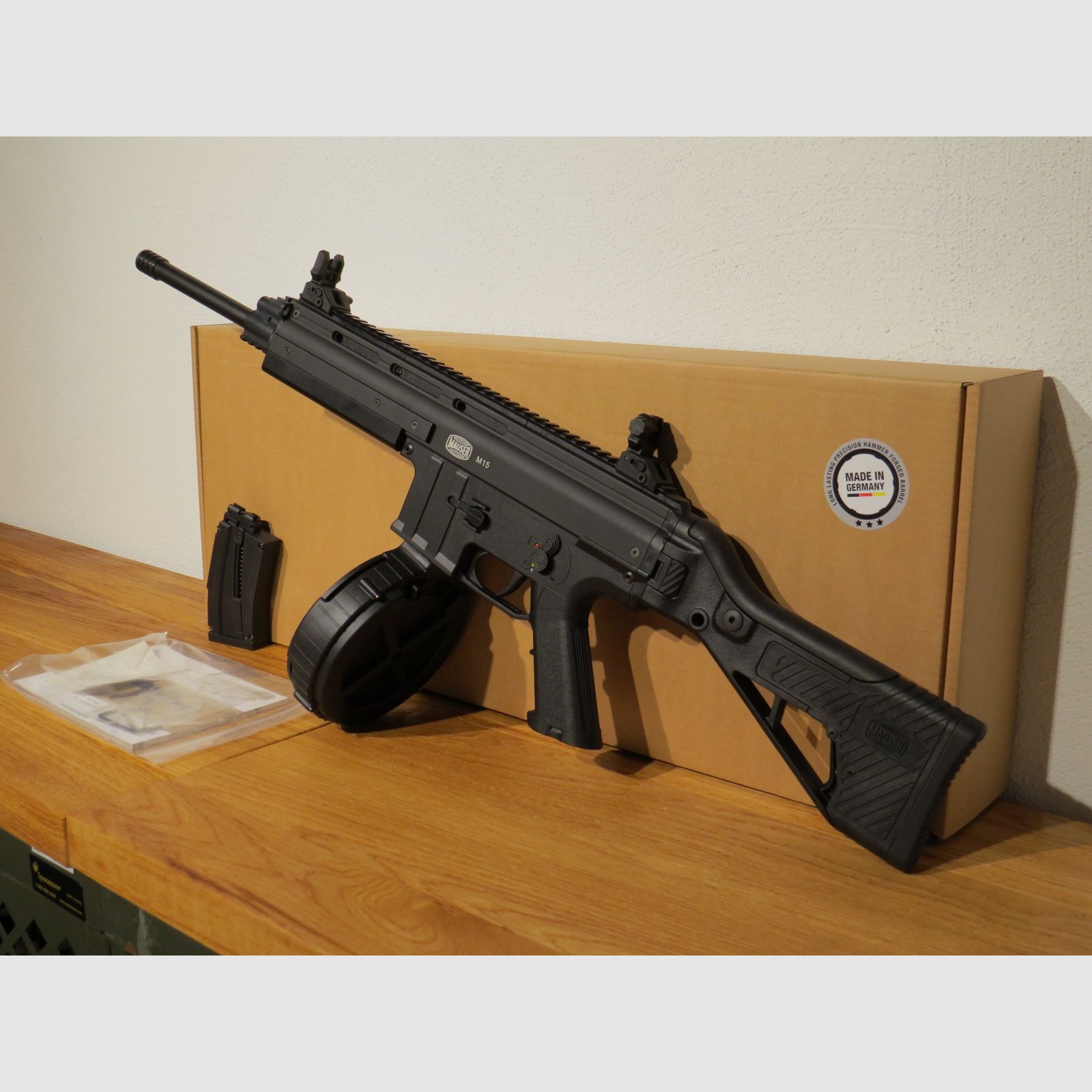 MAUSER M15 Sport - Semi-automatic rifle - .22lr HV - Black - including 110 rounds drum magazine