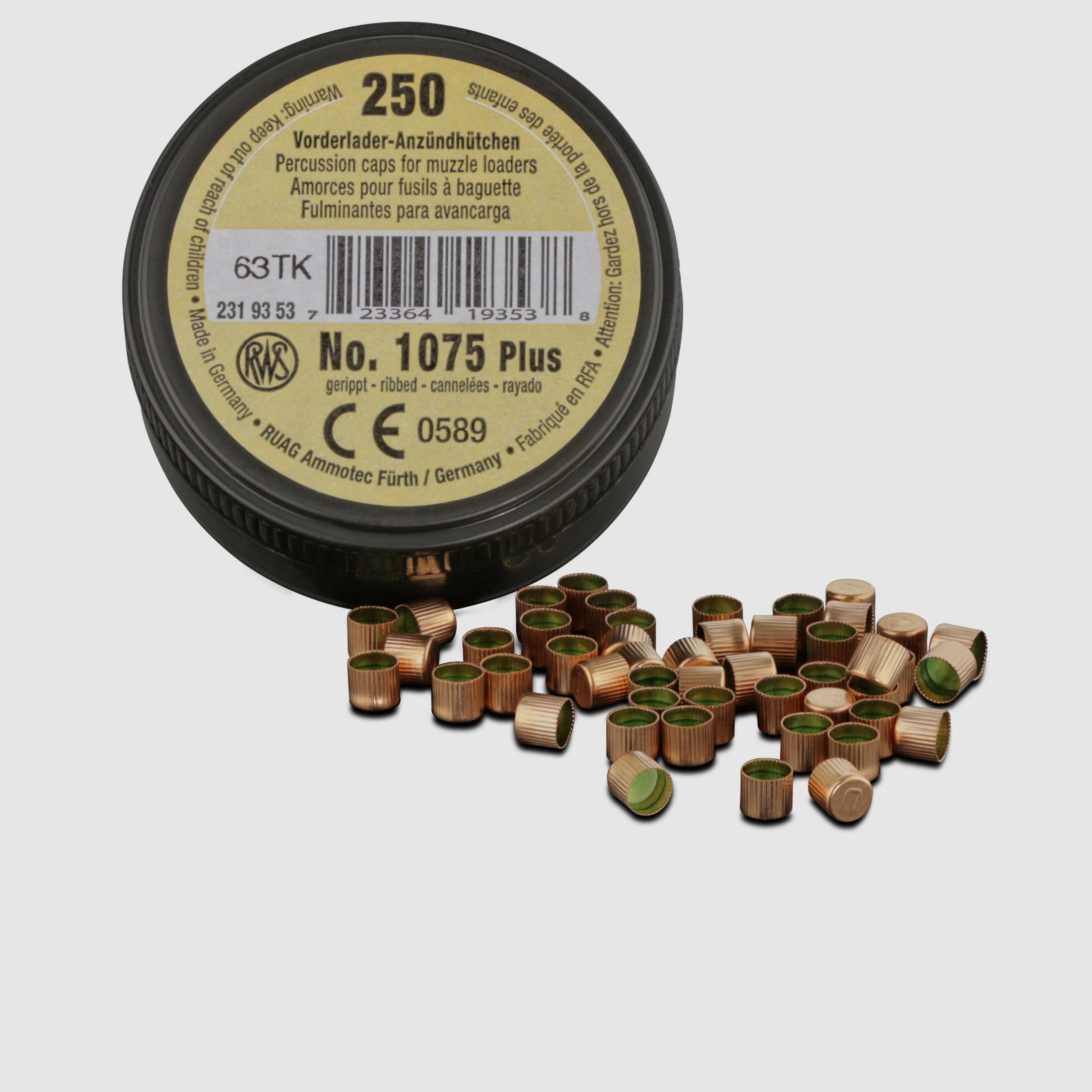 RWS Vorderladerzündhütchen 1075 Plus, Kaliber