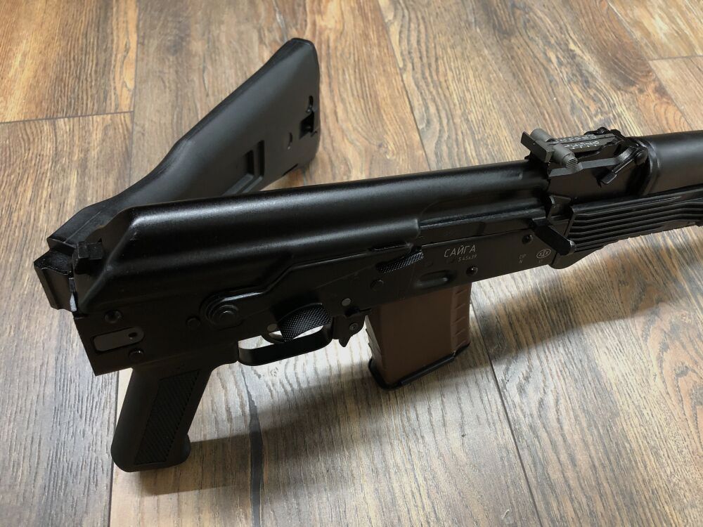 Izhmash Saiga MK 105 - półautomatyczna karabina 5,45x39 cywilna AK74M - długość lufy 415 mm - składany kolba - wersja cywilna - system AK74 AK47
