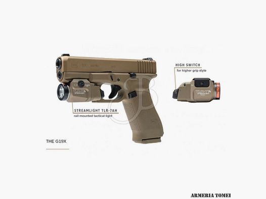 PISTOLE – GLOCK SEMIAUTO MOD. 19X CAL. 9X21 FDE COMBO +2C