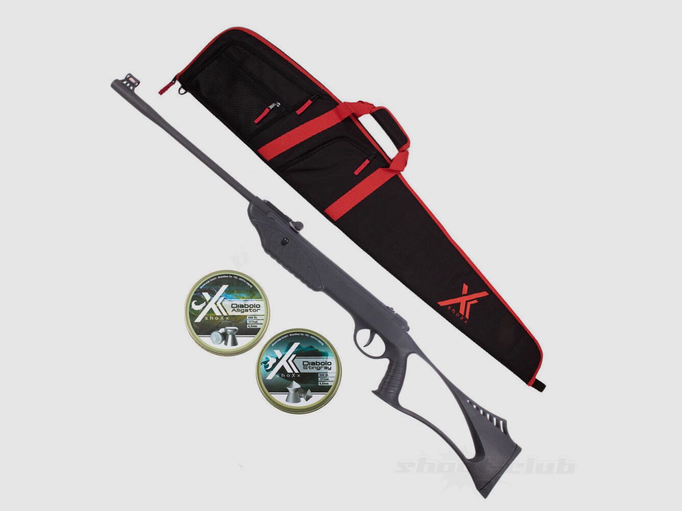 shoXx XS16 Kipplauf Luftgewehr 4,5 mm Diabolo im Futteral Set