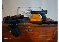 H&K SFP9 Match OR - rear sight & front sight más grandes - Burris - 8 magazines & cinturón Sickinger - ¡también cambio por reloj!