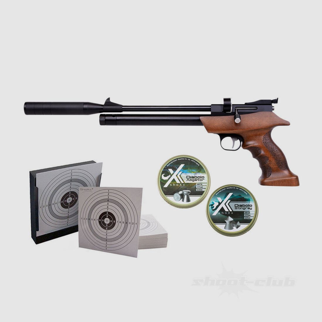Diana Bandit Gen 2 Pressluftpistole 4,5mm Diabolos Kugelfang Set