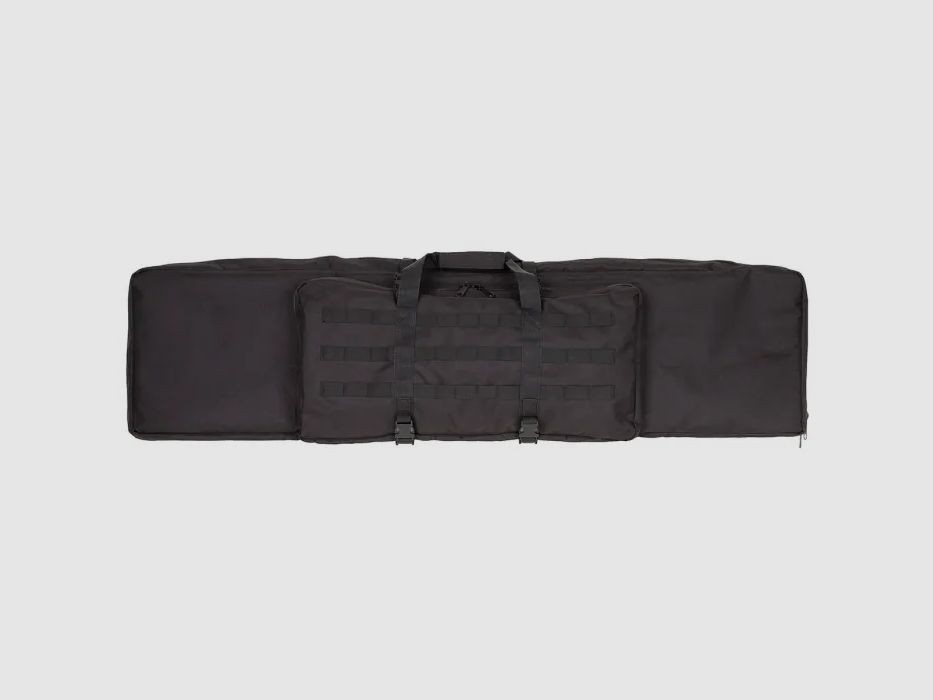 Bolsa de rifle para 2 armas largas de hasta 140 cm, negra, con separador y correas de mochila