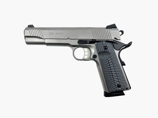 Pistolet Tisas ZIG M 1911 cal. .45ACP, inox, 8 coups, canon de 5" sans rail