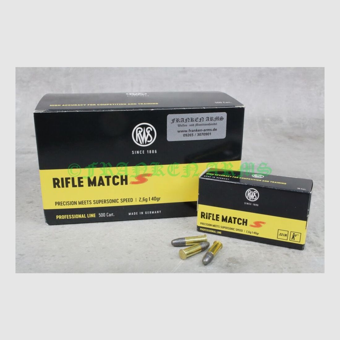 RWS Rifle Match "S" .22 l.r. 40gr. 2.6g 50 pieces batch price
