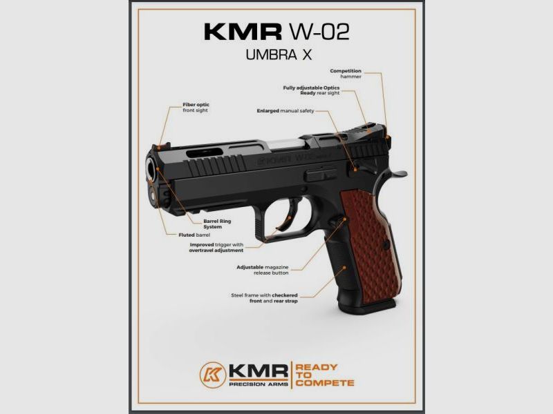 KMR Precision Arms Pistola Mod. W-02 UMBRA X OR 9mm Luger