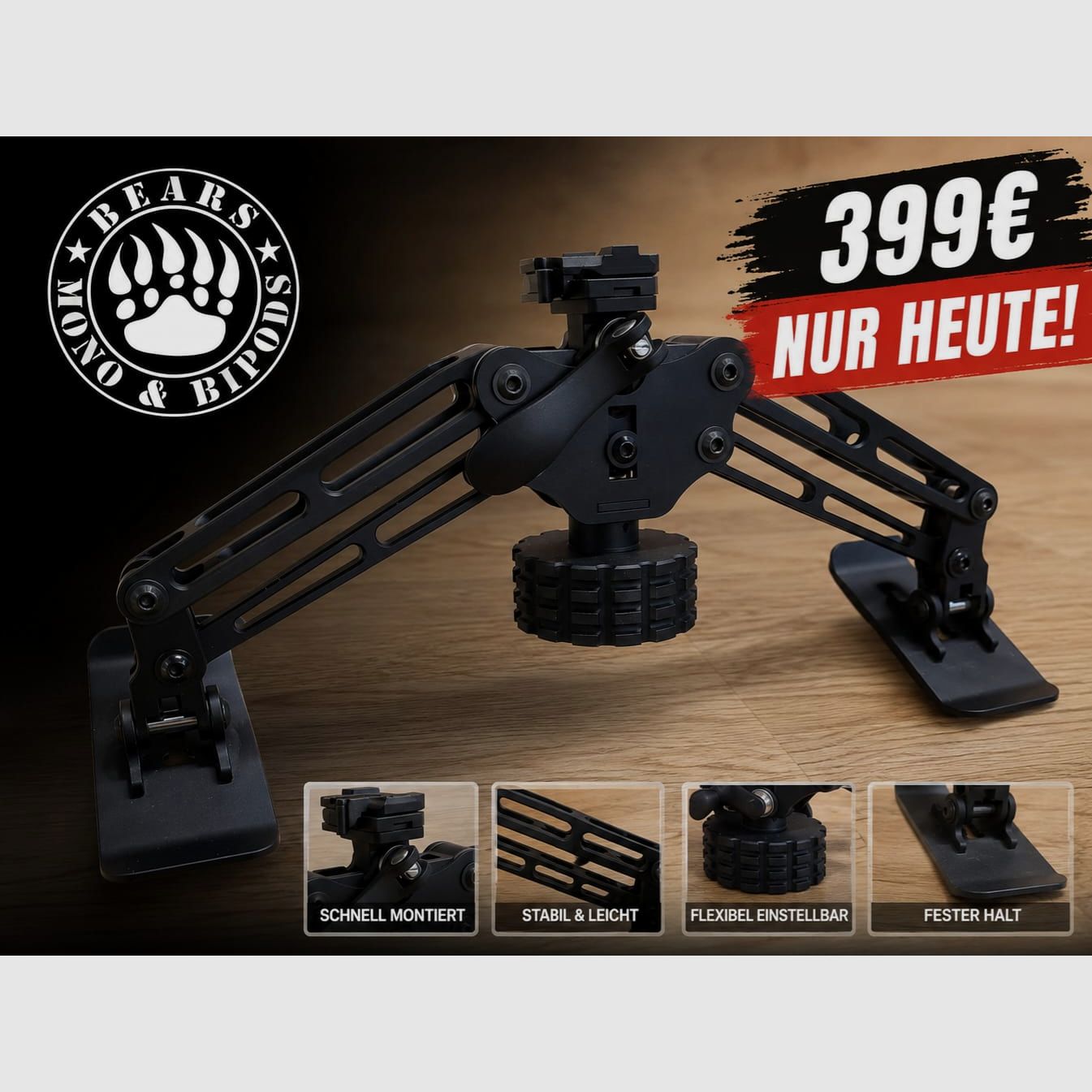 Bears Bipods Standart ohne Erddorn, Upgrade