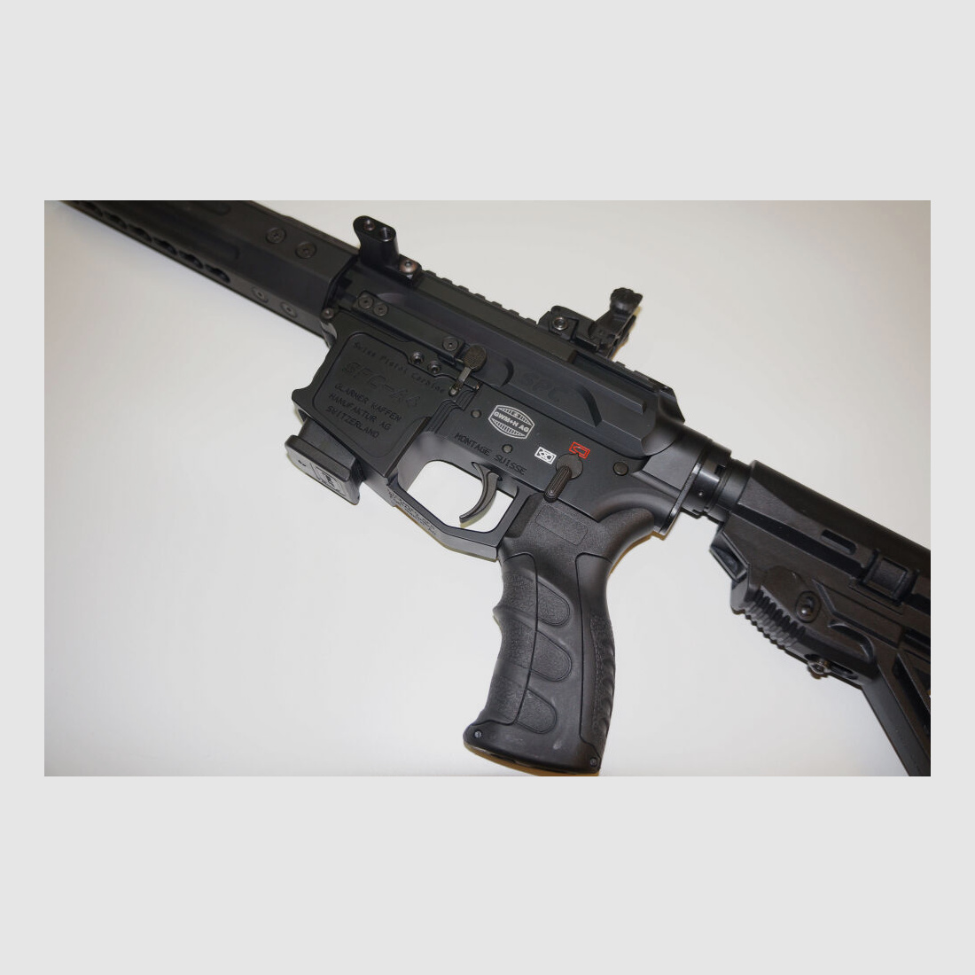 Schwaben Arms GmbH/GWMH Selbstladebüchse GWMH SPC-SPORTER A4 10" (SWISS PISTOL CARBINE) BLACK Kal.9x19 AR15 Glock Magazin