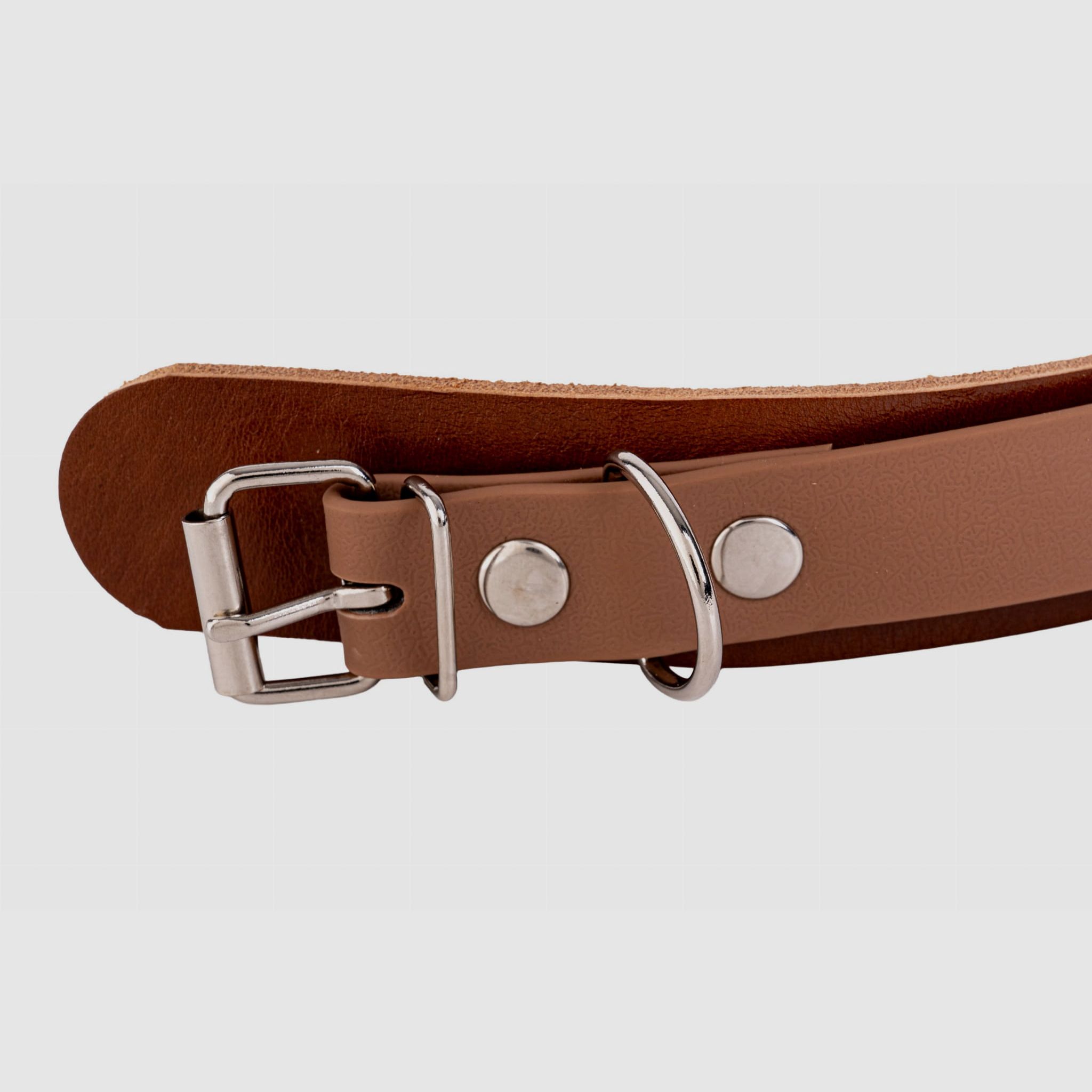 Schweißhalsung 38 mm Biothane + Leder 38–52 cm, Bild 3 von 3