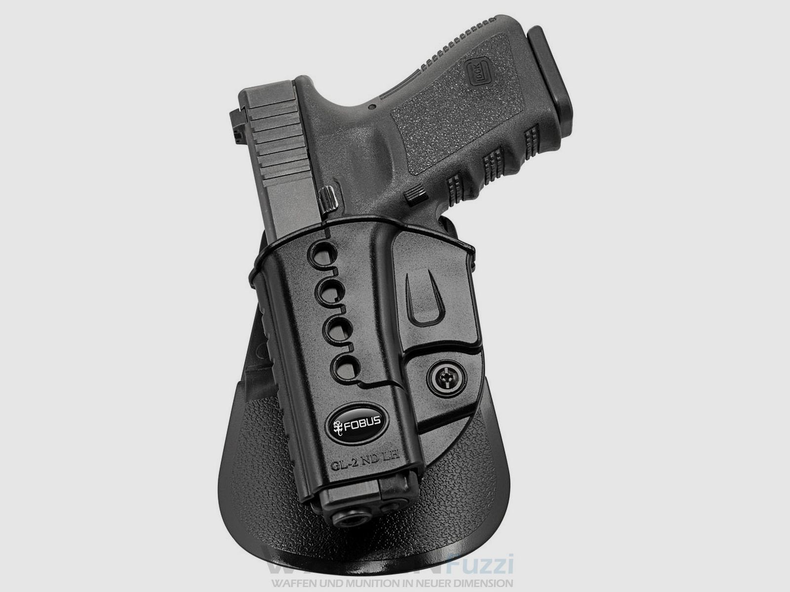 Fobus Paddle Holster LEWY dla kompaktowych pistoletów Glock kąt regulowany
