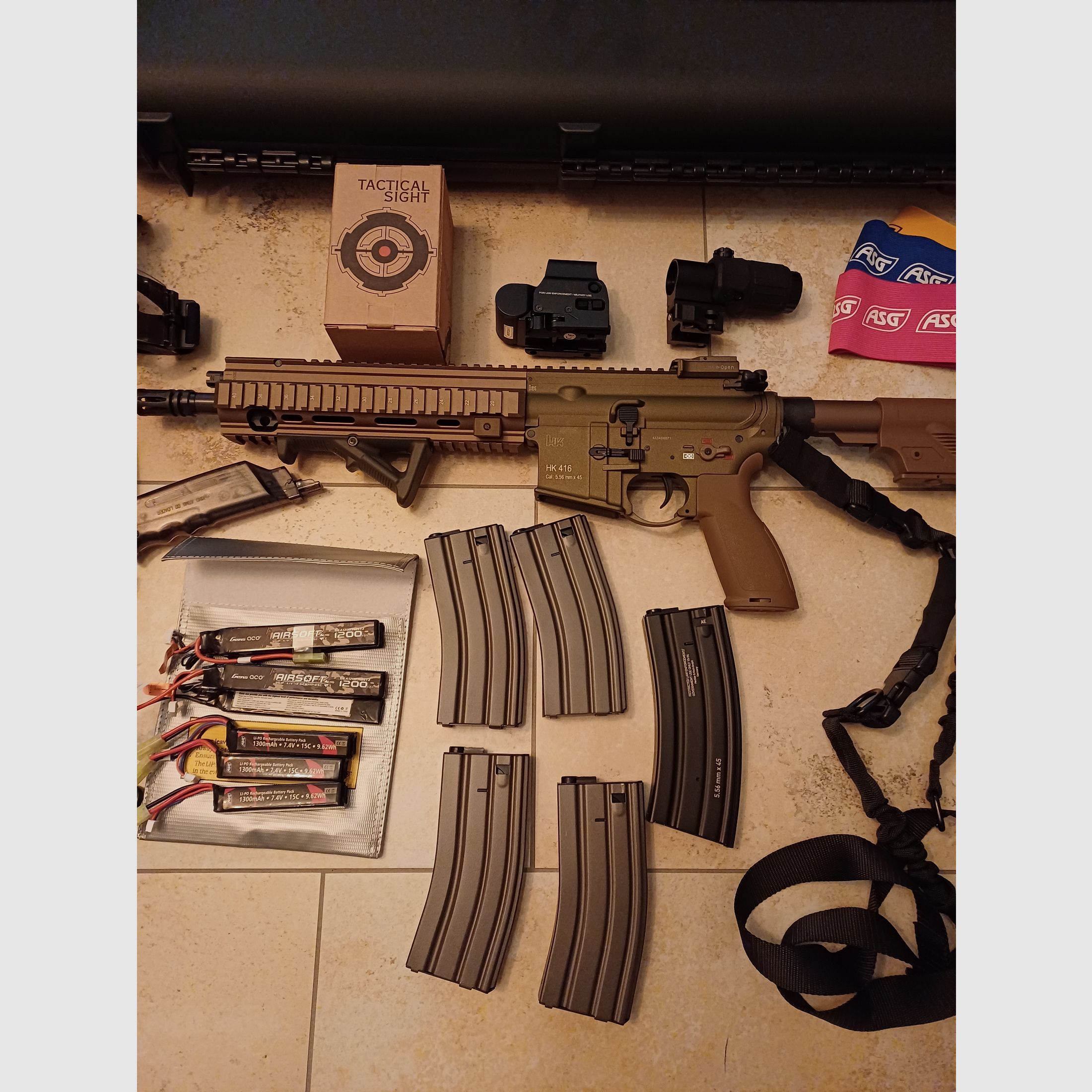 Airsoft VFC HK 416 A5 V3 mit Zubehör und österr. Armeerucksack