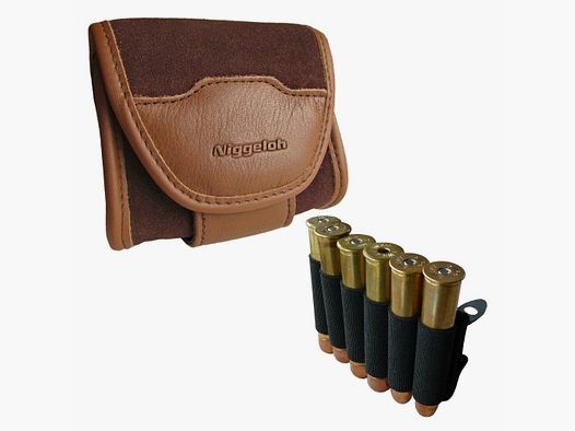 Case for cartridges with inserts Niggeloh All-In-One-Case Leather 6 large cartridges