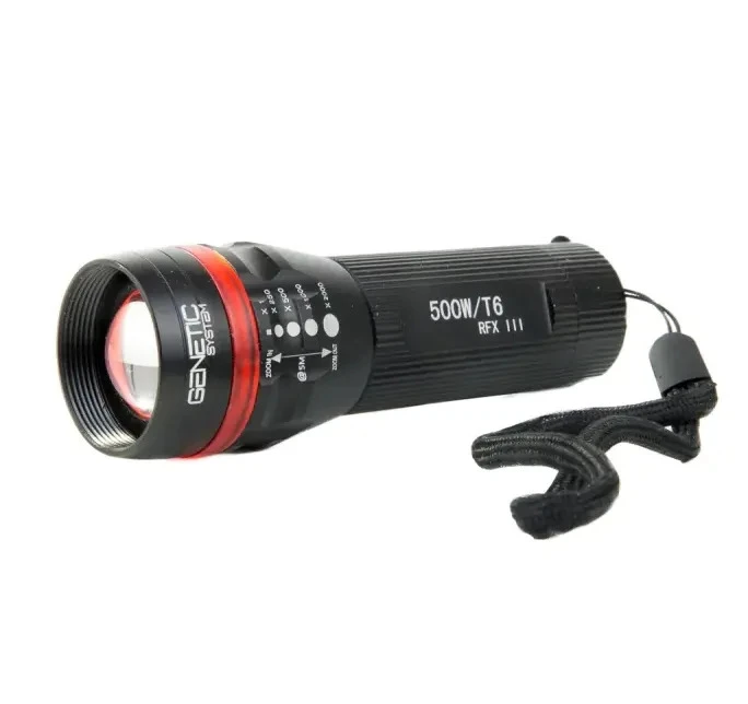 Linterna Genetic, de metal, LED XML T6, 3 modos, alimentación con 3 pilas AAA