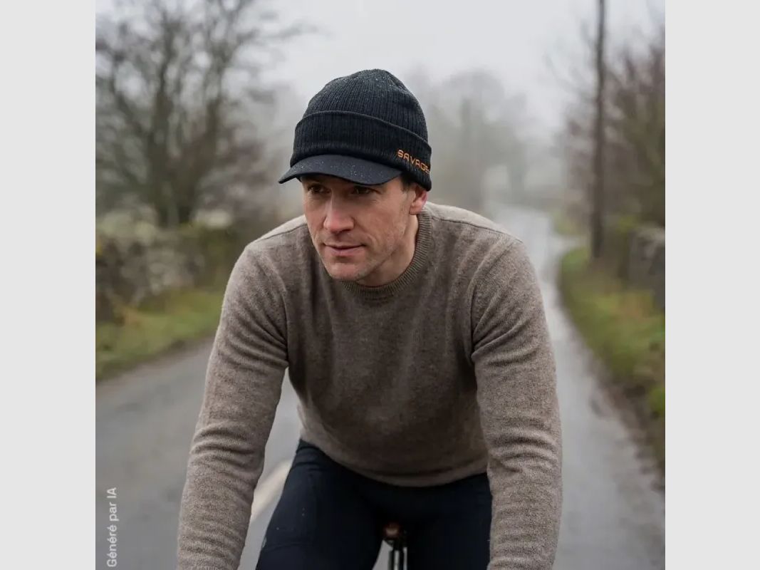 Gray knitted beanie for men, image 3 of 8