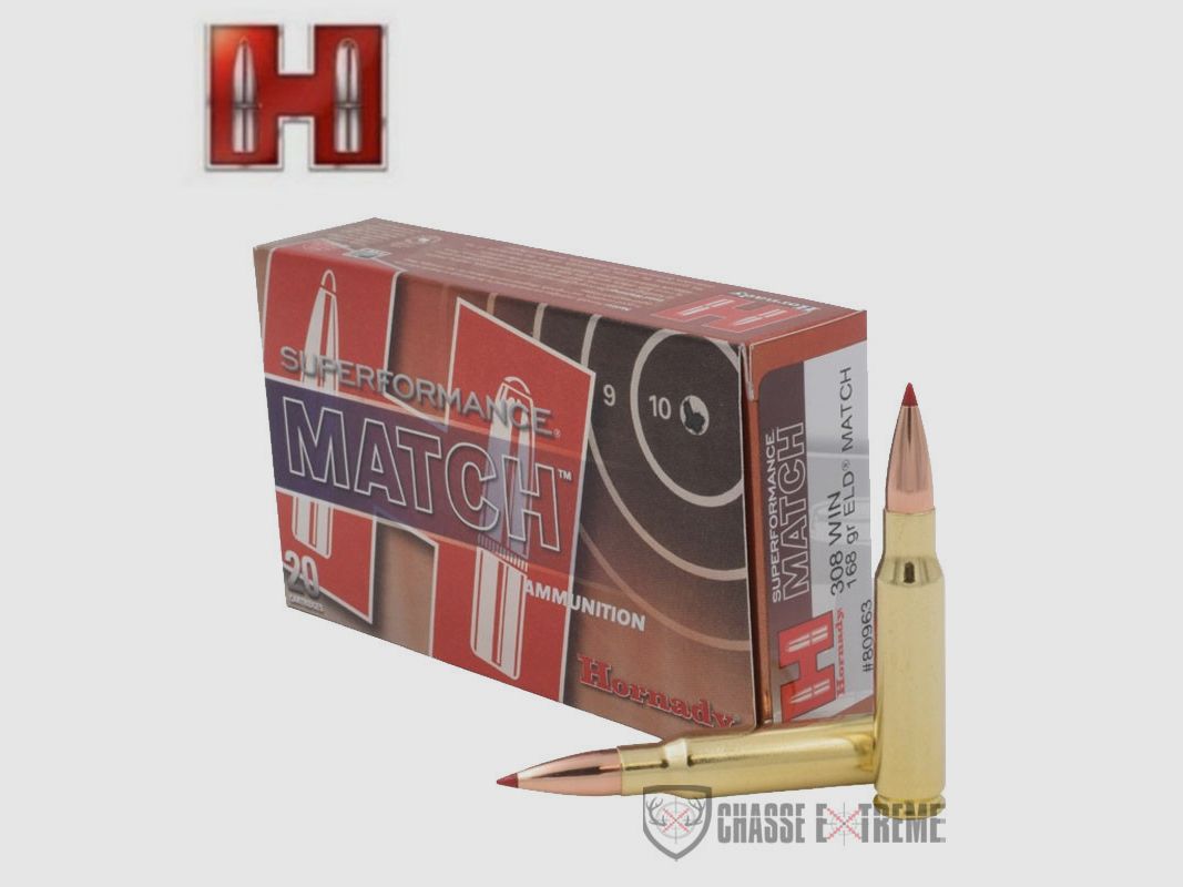 20 cartucce HORNADY Superformance Match .308 Win 168 Gr Eld, immagine 2 di 2