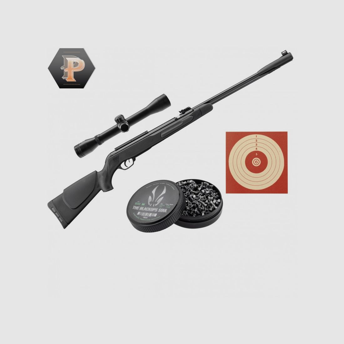 Gamo CFX Druckluftbüchse Kal. 4,5 mm-19,9 J + Diabolos + Zielfernrohr + Ziele, Bild 4 von 4