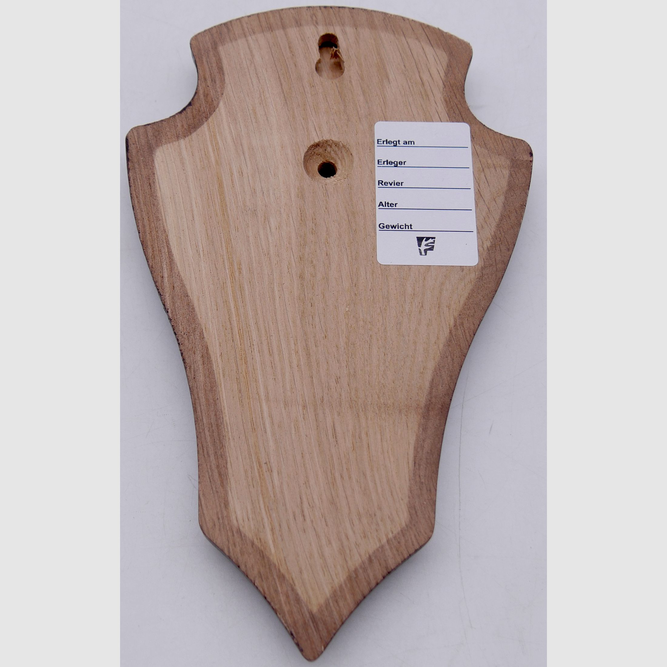Wappenschilder für Rehtrophäen Doppelfräsung aus Eichenholz Dunkel 18x11cm