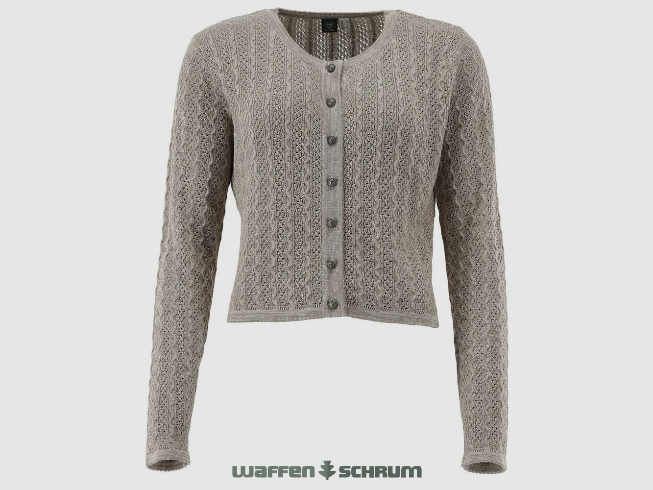 Gipfelstürmer Damenstrickjacke Rundhals Ecrue