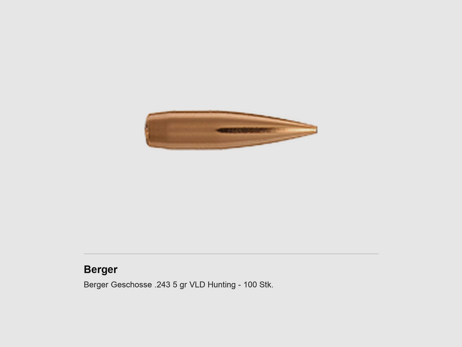Berger Geschosse .243 5 gr VLD Hunting – 100 Stk.